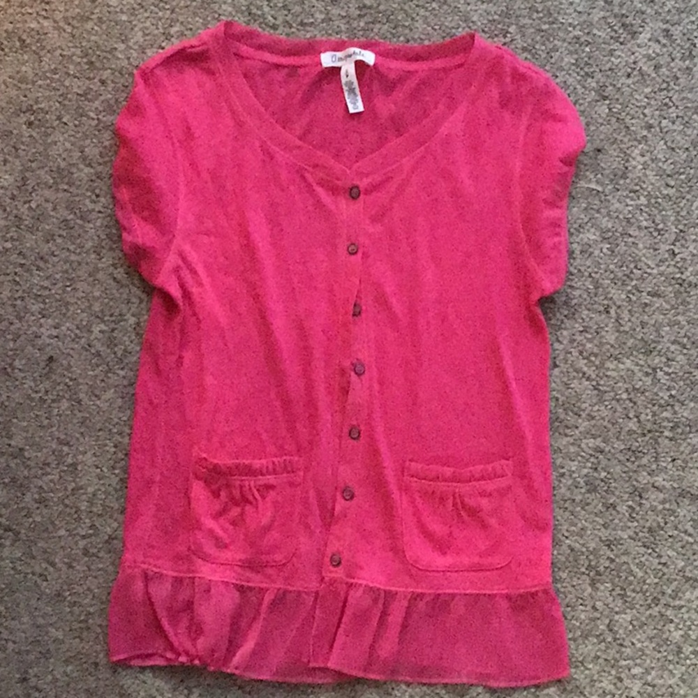 EUC Hot pink Aeropostale button up blouse